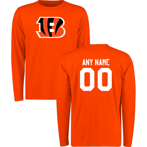 Men Cincinnati Bengals Design-Your-Own Long Sleeve Custom NFL T-Shirt->->Sports Accessory